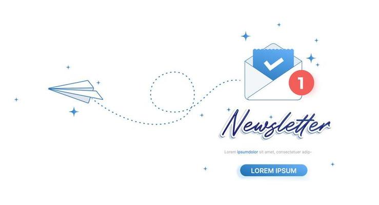 Newsletter email message commercial business mail spam to subscribe banner