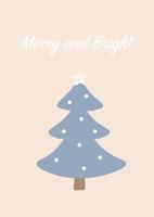 Christmas and New Year greeting cards decorated with a Christmas tree, snowflakes and decorations.Cartoon style. Wallpaper, graphics. doodle cute simple design. Holiday. Vector illustration.