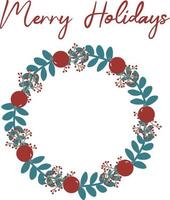 Christmas wreath in white transparent background vector