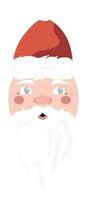 Santa Claus face isolated Vector illustration on white background