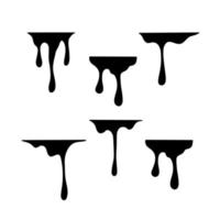 set black in liquid drip melting decoration vector collection