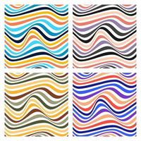 Colorful Psychedelic optical illusion background set vector