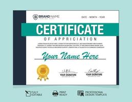 Certificate of Appreciation Design Template vector