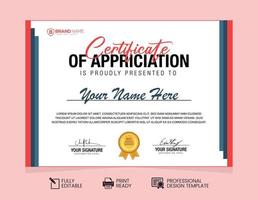 Certificate of Appreciation Design Template vector