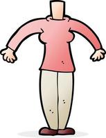 doodle character cartoon female body vector