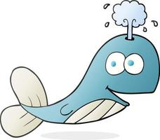 doodle character cartoon whale vector