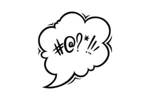 Screamer speech bubble censored with symbols. Hand drawn swear words in text bubble to express dissatisfaction and bad mood. Vector illustration