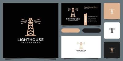 Minimalist line abstract lighthouse logo design vector