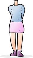 doodle character cartoon female body vector