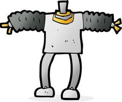 doodle character cartoon robot body vector