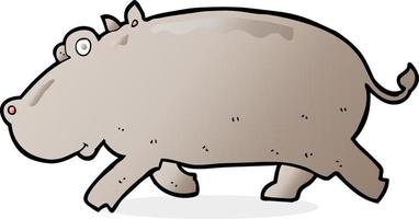 doodle character cartoon hippopotamus vector