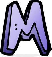 doodle cartoon letter M vector