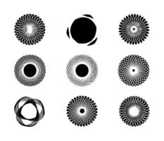 extrañas tramas de formas geométricas y figuras geométricas negras vector