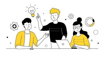 People work in office together vector