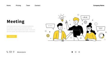 Business event landing page doodle template