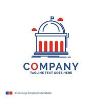 Company Name Logo Design For Library. school. education. learning. university. Blue and red Brand Name Design with place for Tagline. Abstract Creative Logo template for Small and Large Business. vector