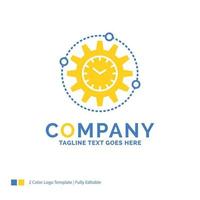 Efficiency. management. processing. productivity. project Blue Yellow Business Logo template. Creative Design Template Place for Tagline. vector