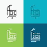 Consumption. resource. energy. factory. manufacturing Icon Over Various Background. Line style design. designed for web and app. Eps 10 vector illustration