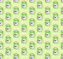 Wasting time concept. Many green alarm clock photo