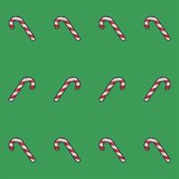 christmas candy pattern with a simple and flat design on a green background suitable for wrapping paper vector