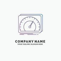 dashboard. device. speed. test. internet Purple Business Logo Template. Place for Tagline vector