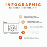 Api. app. coding. developer. software Infographics Template for Website and Presentation. Line Gray icon with Orange infographic style vector illustration