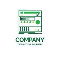 rack. component. module. sound. studio Flat Business Logo template. Creative Green Brand Name Design. vector