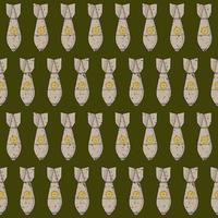 OLIVE VECTOR SEAMLESS PATTERN WITH GRAY NUCLEAR BOMBS