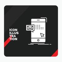 Red and Black Creative presentation Background for bulk. dialog. instant. mail. message Glyph Icon vector