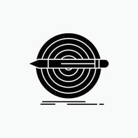 Design. goal. pencil. set. target Glyph Icon. Vector isolated illustration