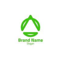 Green abstract logo, a mix of triangles and circles. vector