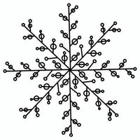 ilustración vectorial de copos de nieve con círculos y líneas geométricas vector