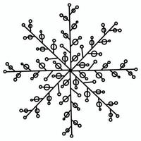 Vector illustration of snowflakes with circles and geometric lines