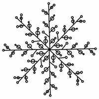 Vector illustration of snowflakes with circles and geometric lines