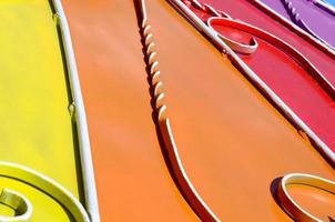 Metal texture of a piece of colored wall with a forged pattern photo