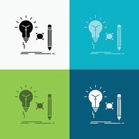 Idea. insight. key. lamp. lightbulb Icon Over Various Background. glyph style design. designed for web and app. Eps 10 vector illustration