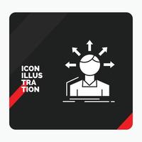 Red and Black Creative presentation Background for conversion difference. diversity. options. structure. user transition Glyph Icon vector