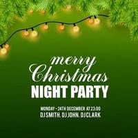 Merry Christmas Night Party background vector