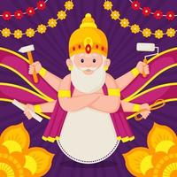 Happy Vishwakarma Puja Background vector