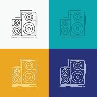 Audio. hifi. monitor. speaker. studio Icon Over Various Background. Line style design. designed for web and app. Eps 10 vector illustration