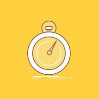 Done. fast. optimization. speed. sport Flat Line Filled Icon. Beautiful Logo button over yellow background for UI and UX. website or mobile application vector
