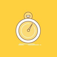 Done. fast. optimization. speed. sport Flat Line Filled Icon. Beautiful Logo button over yellow background for UI and UX. website or mobile application vector