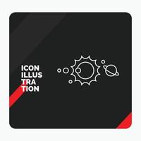 Red and Black Creative presentation Background for solar. system. universe. solar system. astronomy Line Icon vector