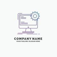 Internet. layout. page. site. static Purple Business Logo Template. Place for Tagline vector