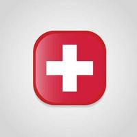 Switzerland Flag Design Round Button vector