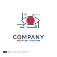 Company Name Logo Design For Advanced. future. gen. science. technology. eye. Blue and red Brand Name Design with place for Tagline. Abstract Creative Logo template for Small and Large Business. vector