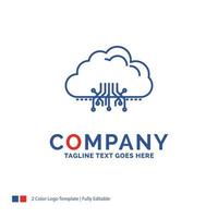 Company Name Logo Design For cloud. computing. data. hosting. network. Blue and red Brand Name Design with place for Tagline. Abstract Creative Logo template for Small and Large Business. vector