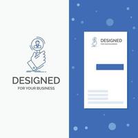 Business Logo for recruitment. search. find. human resource. people. Vertical Blue Business .Visiting Card template vector