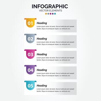 plantilla de infografía vertical de negocios de presentación con 5 opciones vector