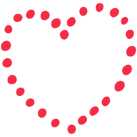 Simple red heart, hand drawn illustration in doodle style. Valentine's day, love, romance. Transparent PNG clipart